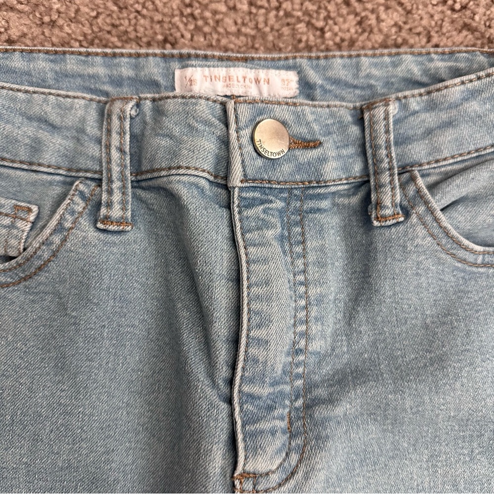 Tinseltown Light Blue Midrise Skinny Jeans Womens Juniors 27 - Picture 7 of 14